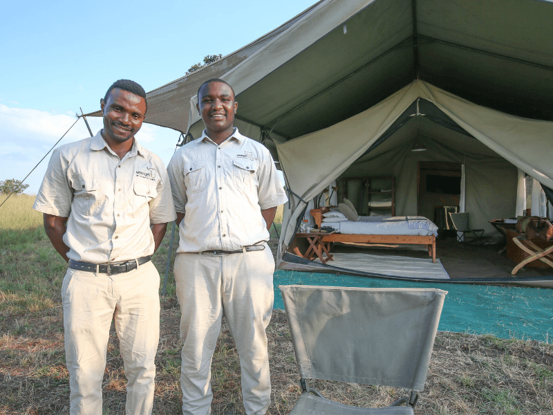 Ndutu Wilderness Camp Staff and Tent